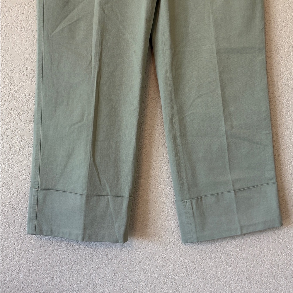 Raffaello Rossi Vintage Stylish Olive Green Wide Leg Pants - Picture 3 of 5